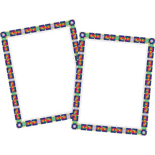 Barker Creek Stained Glass Computer Paper, 100 sheets/Package 3620